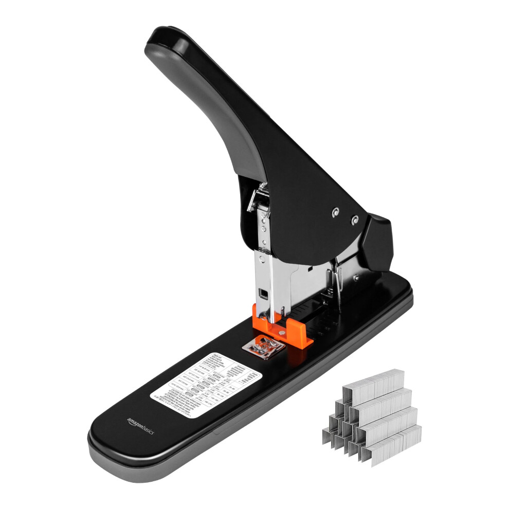 Photos - Stapler Amazon Basics Effortless Heavy Duty , 210 Sheets High Capacity, Large Office  with 1000 Staples, Black E0485