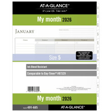AT-A-GLANCE 2026 Planner Navulling, Maandelijks, 8-1/2" x 11", Folio Grootte 5, Losbladig (491-685-26)