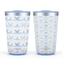 Ello 2-Pack 16oz RVS Stapelbekers met Eenvoudige Drukdeksels | Herbruikbare Tumblers voor Feesten, Thuis, Kamperen