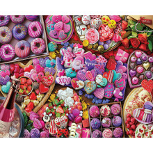 White Mountain Love Treats Puzzle 1000 Piece Valentines Day Jigsaw Puzzles for Adults