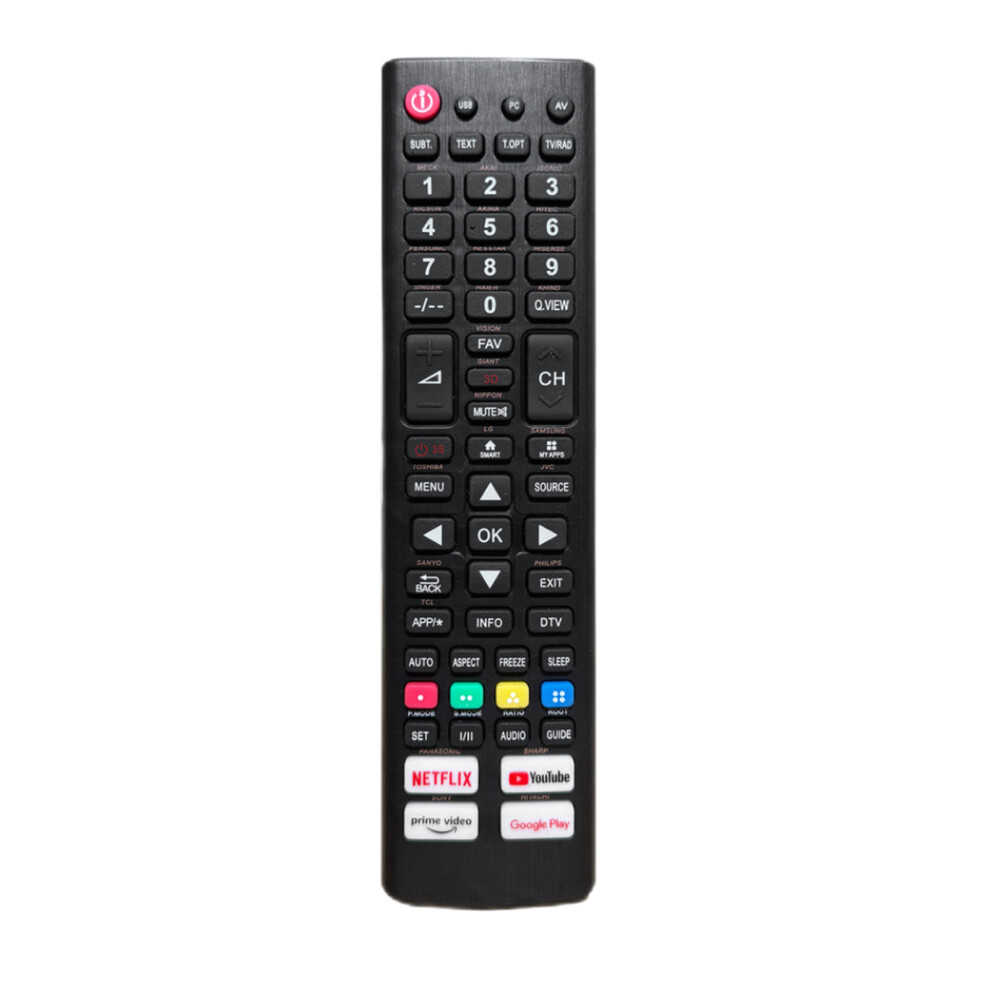 Universal Led/Lcd Tv Remote, 8-10M Range, Abs, 19.2Cm Black 8371390837135
