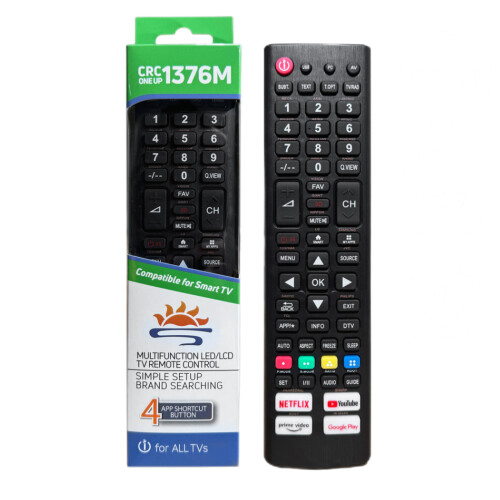 Télécommande universelle pour télévision 19,2x5x2,7 cm noir 2xAAA 2