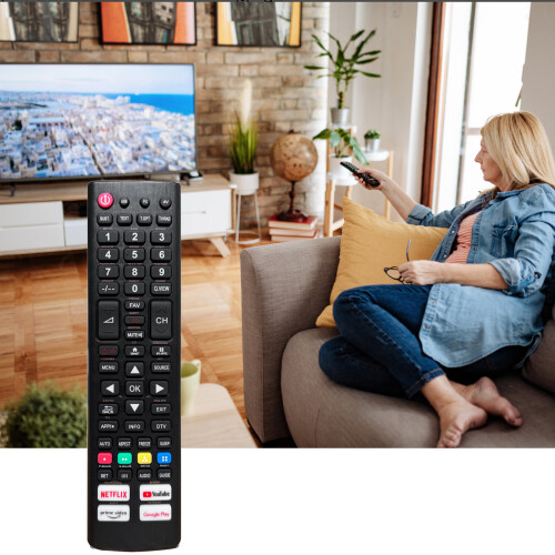 Télécommande universelle pour télévision 19,2x5x2,7 cm noir 2xAAA 1