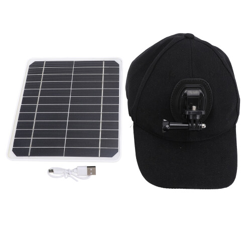 Gorra con panel solar de 20 W 18,3x16,6 cm 5V USB-C PD USB 2
