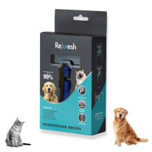 Refuresh Hondentang - Hond Deshedding Borstel voor Lang Haar - Blauw (Middelgroot)