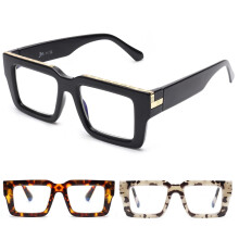 JM 3 Paquet de Lunettes de Lecture Style Oprah pour Hommes Femmes avec Charnière à Ressort, Oversized Anti-Lumière Bleue +3.0