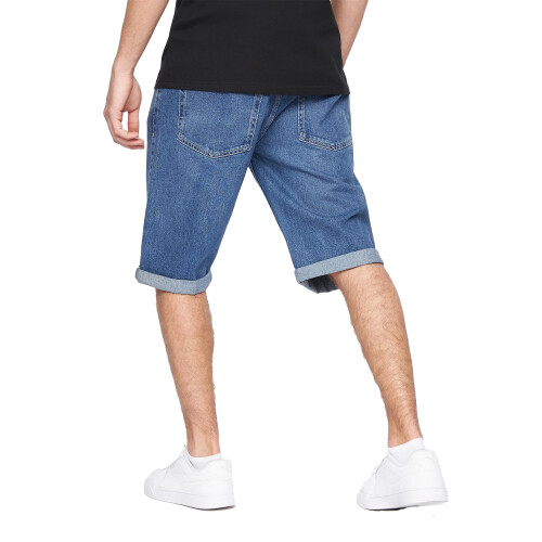 Crosshatch Mens Tillforth Denim Casual Shorts 1