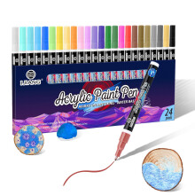 IJIANG Acrylfarben Marker 24 Farben, 0,7 mm Extra Feine Spitze Premium Acrylfarben Stifte