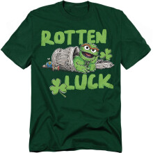 (3XL, Hunter Green) Sesame Street Unisex Adult Rotten Luck Oscar The Grouch T-Shirt