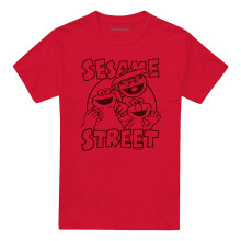(3XL, Red) Sesame Street Unisex Adult Group Crunch T-Shirt
