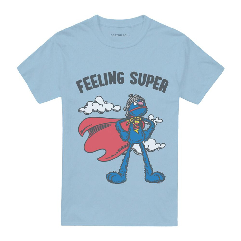 Sesame Street (M, Light Blue) Unisex Adult Grover T-Shirt