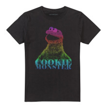 (3XL, Black) Sesame Street Unisex Adult Cookie Monster Half Tone T-Shirt