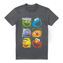 (M, Charcoal) Sesame Street Unisex Adult Group T-Shirt