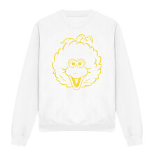 (L, White) Sesame Street Unisex Adult Big Bird Mono Sweatshirt