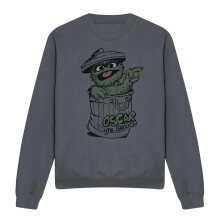 (M, Charcoal) Sesame Street Unisex Adult Oscar The Grouch Sweatshirt