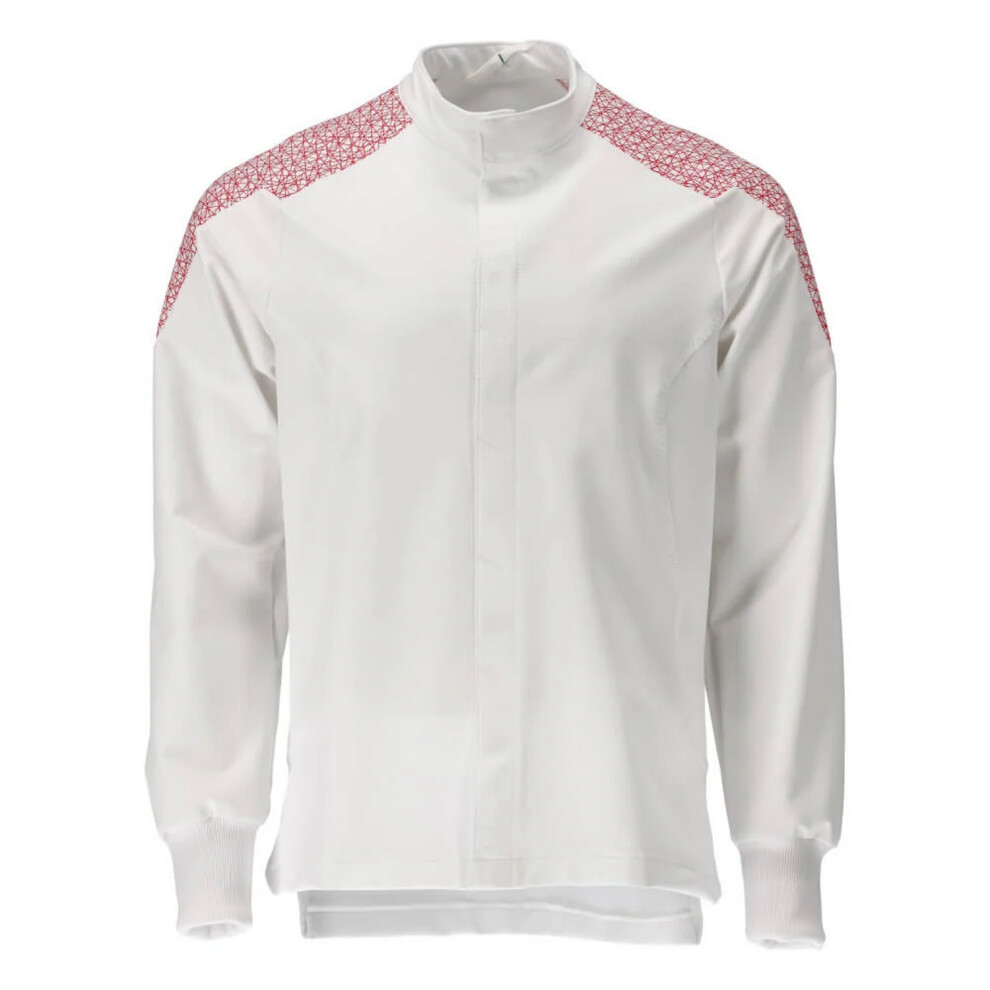 (Xl, White/Traffic Red) Mascot Mens Food & Care Contrast Panel Chef Jacket 5063852934270