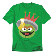(3XL, Kelly Green) Sesame Street Unisex Adult Oscar The Grouch Nutcracker Christmas T-Shirt