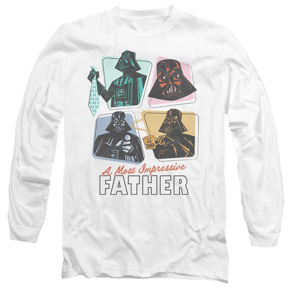 Star Wars (Xxl, ) Mens A Most Impressive Father Long-Sleeved T-Shirt White