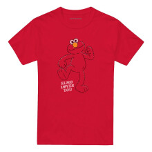 (XL, Red) Sesame Street Unisex Adult Elmo Loves You T-Shirt