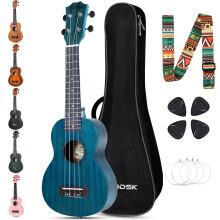 AODSK Concert Blauwe Ukulele voor Beginners 23 Inch Uke met Gig Bag Band Nylon Snaren 4 Plectra