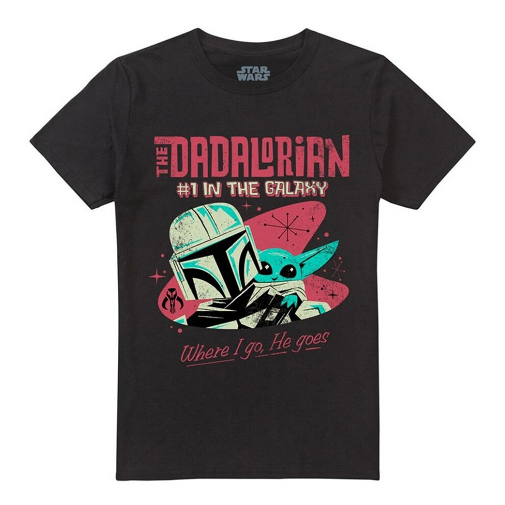 Star Wars (Xxl, ) Unisex Adult #1 Dadalorian Where I Go T-Shirt Black