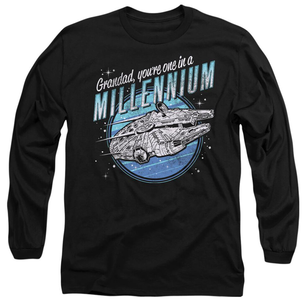Star Wars (S, ) Mens Grandad One In A Millennium Long-Sleeved T-Shirt Black