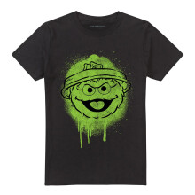 (5XL, Black) Sesame Street Unisex Adult Oscar The Grouch Graffiti T-Shirt