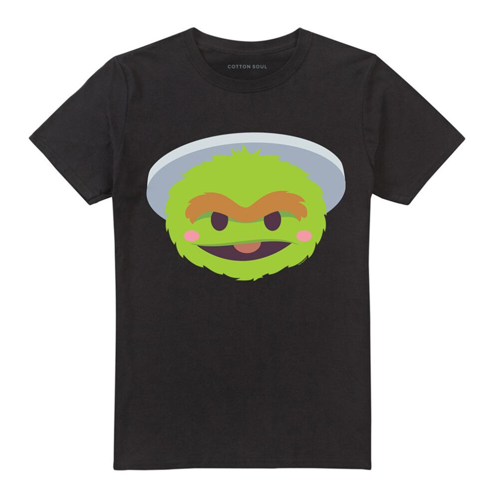 Sesame Street (4Xl, ) Unisex Adult Oscar The Grouch Kawaii Face T-Shirt Black