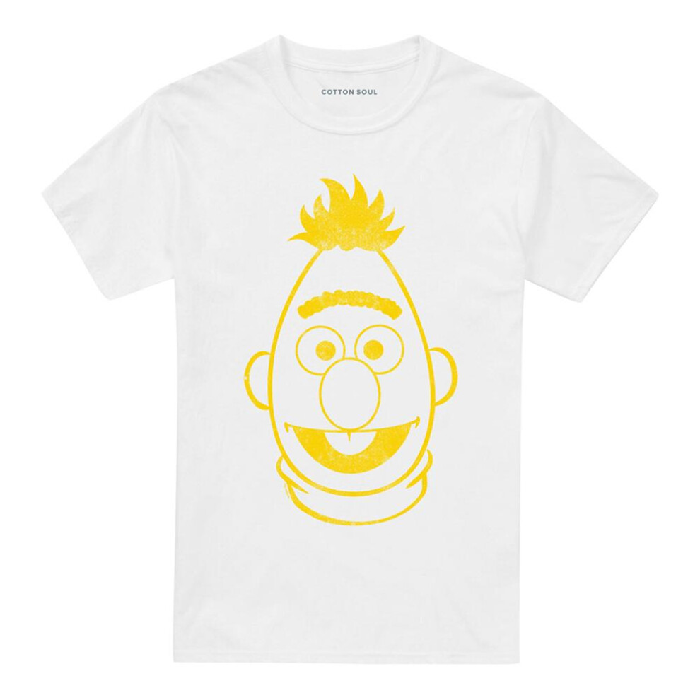 Sesame Street (Xxl, ) Unisex Adult Bert Mono T-Shirt White