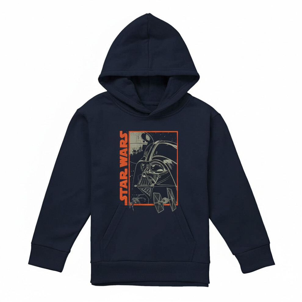 Star Wars (5-6 Years, Navy) Childrens/Kids Darth Vader Outline Hoodie