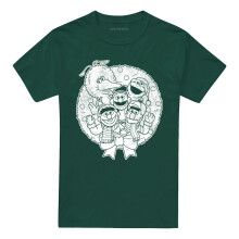 (3XL, Hunter Green) Sesame Street Unisex Adult Vintage Christmas T-Shirt