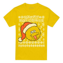 (XL, Yellow) Sesame Street Unisex Adult Ugly Big Bird Christmas T-Shirt