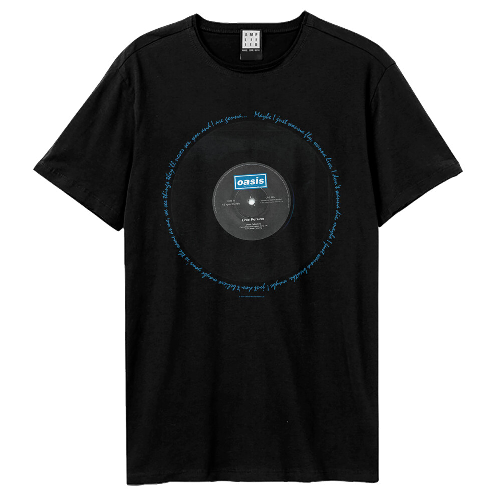 Oasis (M, ) Unisex Adult Live Forever T-Shirt Black