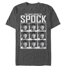 (XXL, Charcoal) Star Trek Unisex Adult Many Moods of Spock Heather T-Shirt