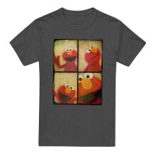 (L, Charcoal) Sesame Street Unisex Adult Photobooth Heather T-Shirt