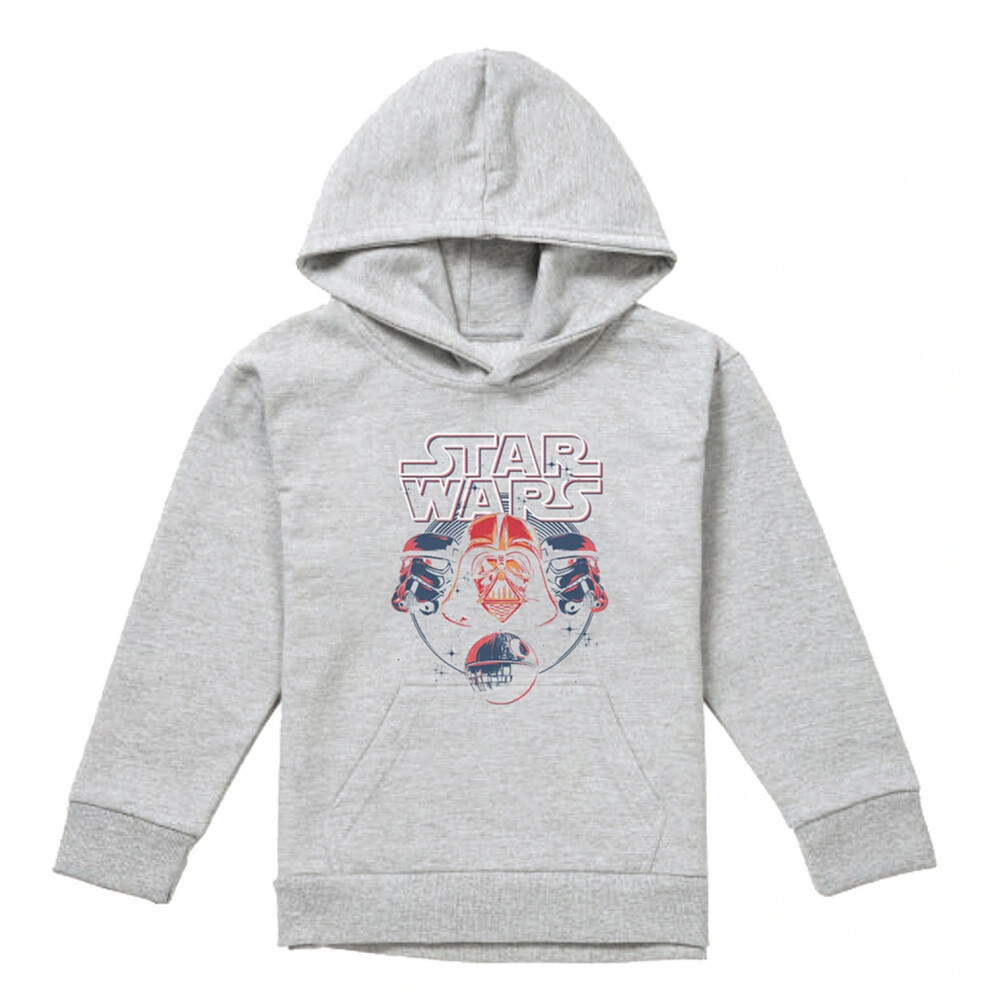 Star Wars (12-13 Years, Athletic Heather) Childrens/Kids Trio Death Star Hoodie
