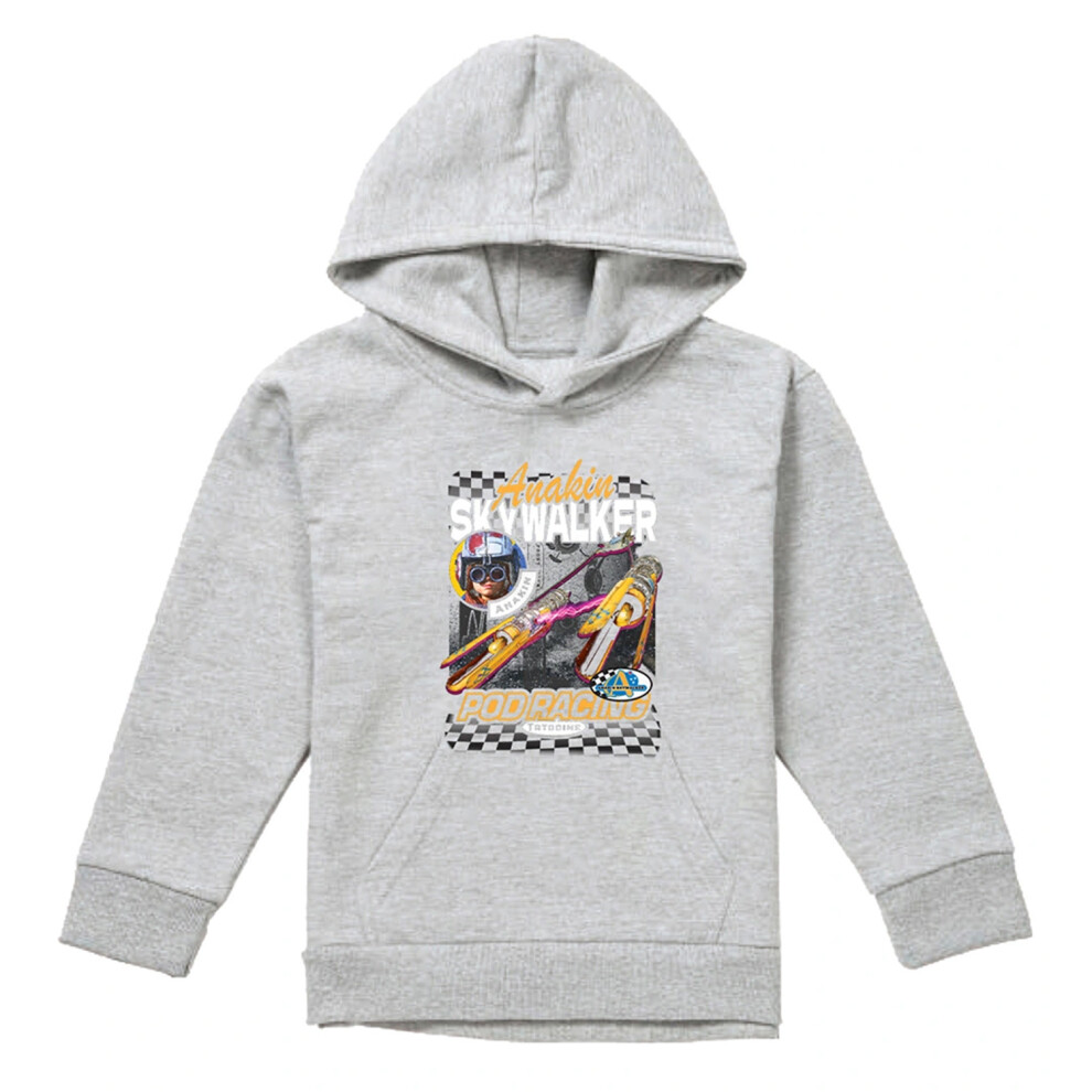 Star Wars (9-11 Years, Athletic Heather) Childrens/Kids Tatooine Pod Racing Anakin Skywalker Hoodie Multicoloured