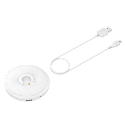 Portable Dual Output Bluetooth Speaker Charging Dock, White
