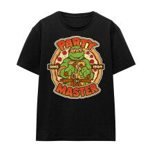 (XL, Black) Teenage Mutant Ninja Turtles Womens/Ladies Party Master Michelangelo T-Shirt