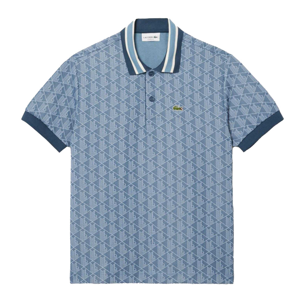 Lacoste Mens Monogram Jacquard Classic Polo Shirt