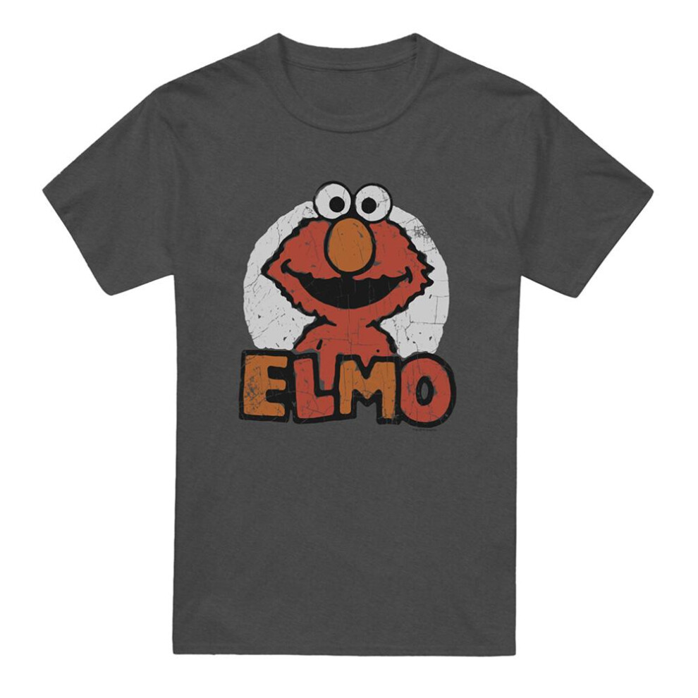 Sesame Street (3Xl, Charcoal) Unisex Adult Elmo Heather T-Shirt Multicoloured