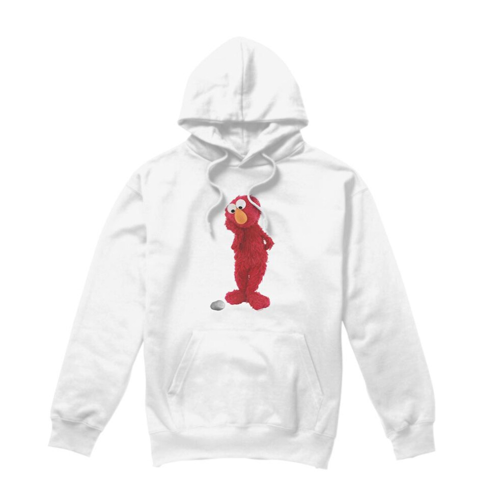 Sesame Street (S, ) Unisex Adult Existential Elmo Hoodie White
