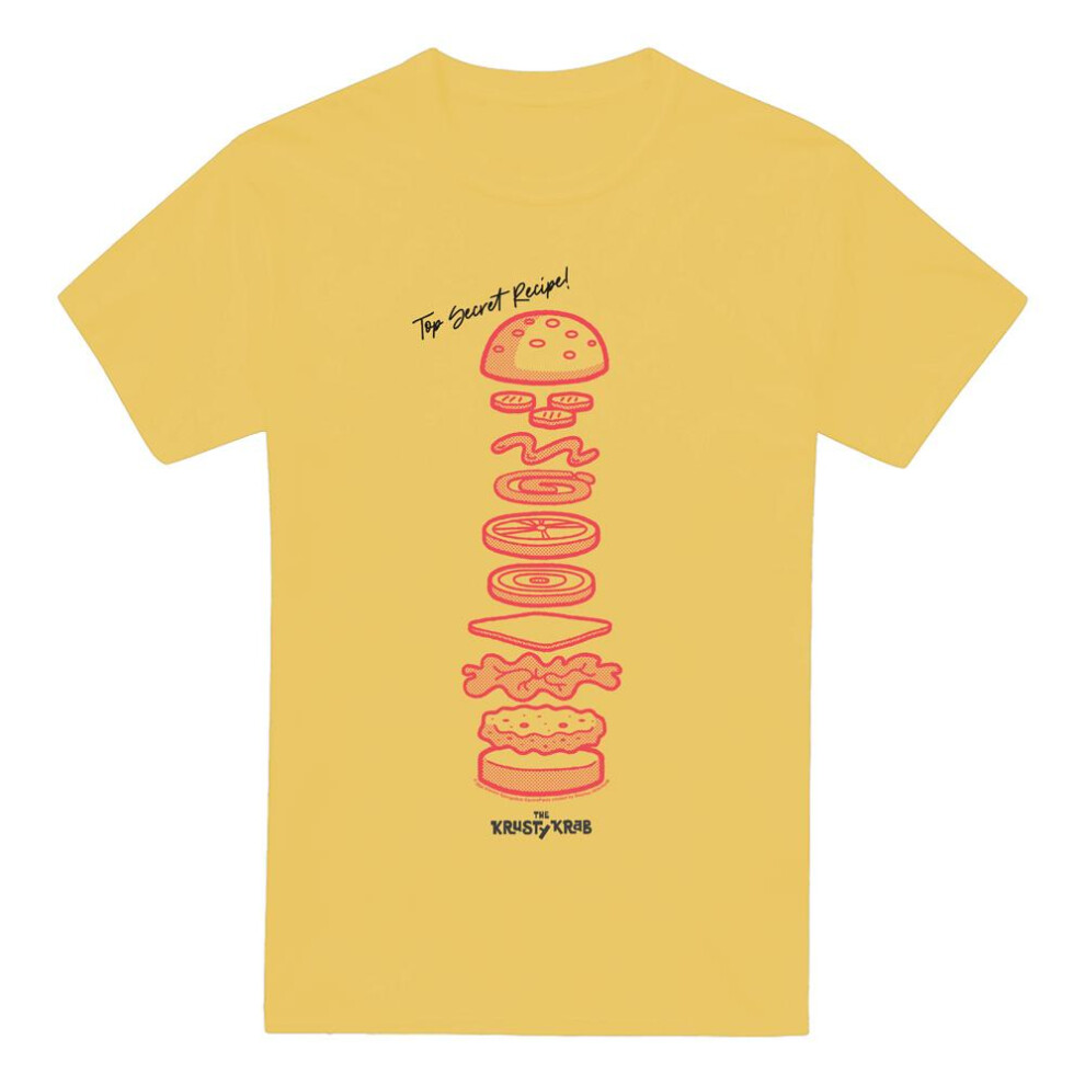 Spongebob Squarepants (3Xl, Banana ) Mens Krabby Patty T-Shirt Yellow