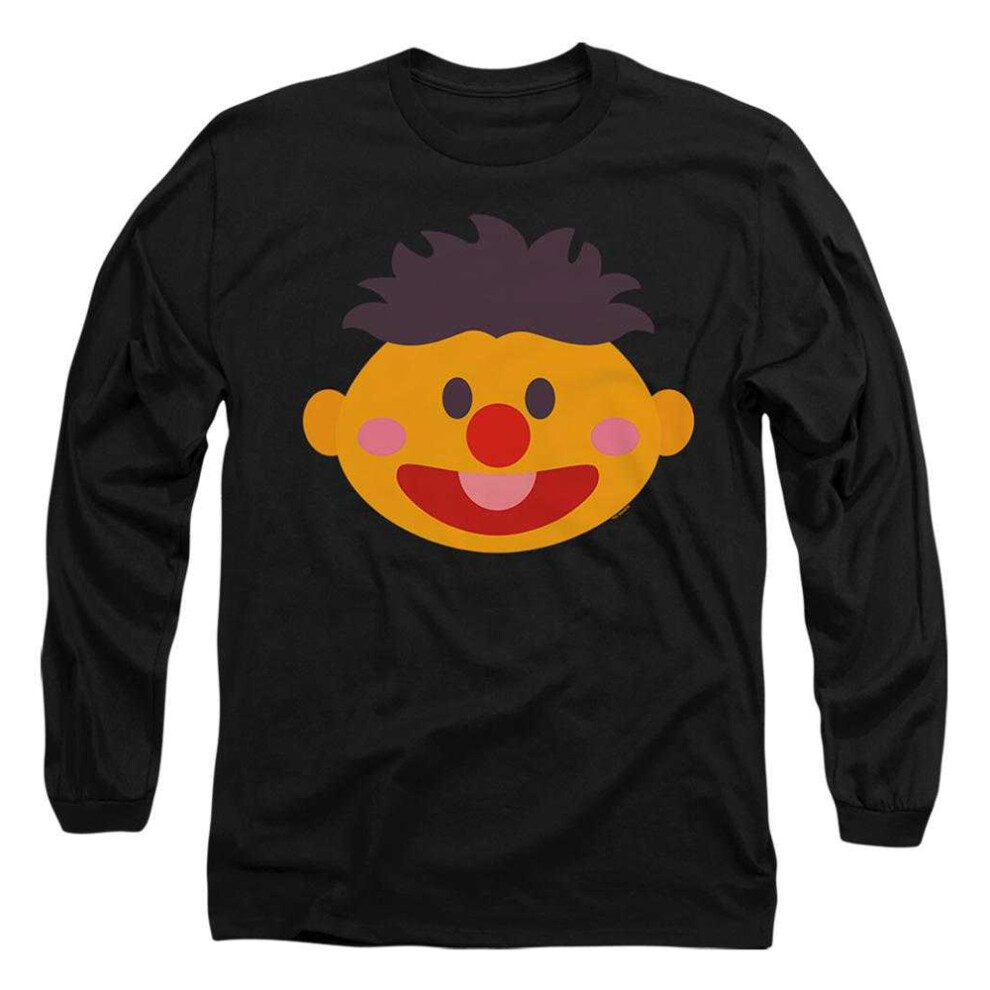 Sesame Street (Xxl, ) Unisex Adult Ernie Kawaii Face T-Shirt Black