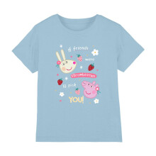 (7-8 Years, Light Blue) Peppa Pig Childrens/Kids Friends Strawberry T-Shirt