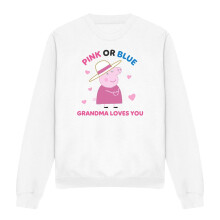(L, White) Peppa Pig Womens/Ladies Pink Or Blue Grandma Pig Loves You Sweatshirt
