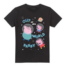 (XXL, Black) Peppa Pig Unisex Adult Out Of This World Daddy Pig T-Shirt