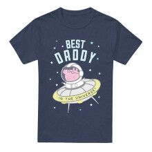 (M, Heather Navy) Peppa Pig Unisex Adult Best Daddy Pig In The Universe T-Shirt