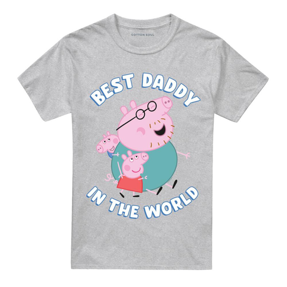 Peppa Pig (Xxl, Heather Grey) Unisex Adult Best Daddy In The World T-Shirt