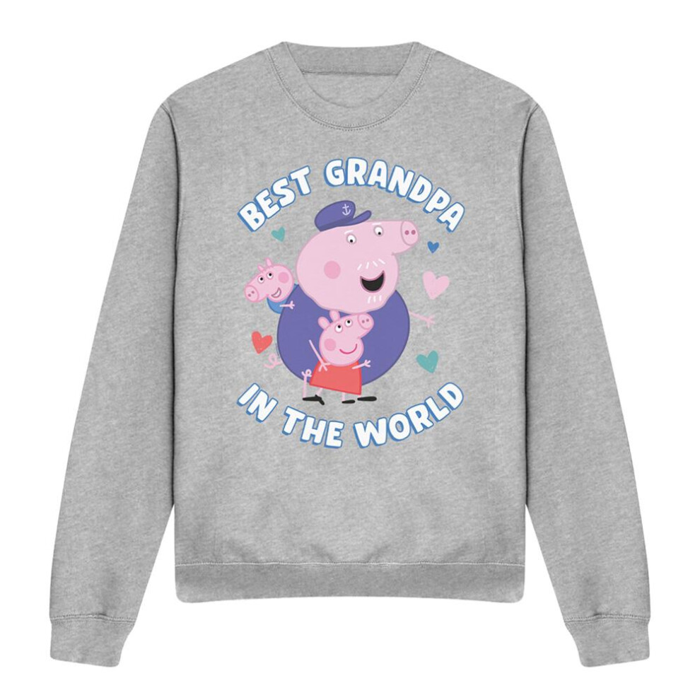 Peppa Pig (S, Heather Grey) Unisex Adult Best Grandpa In The World Sweatshirt